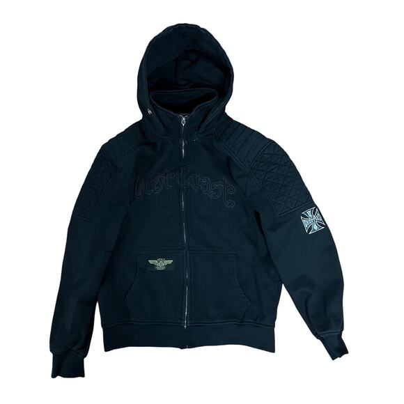 Vintage Jesse James West Coast Chompers Embroidered Full Zip Jacket Black Size L - Picture 1 of 14
